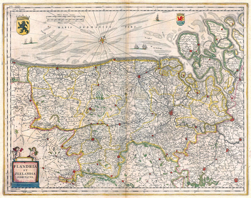 Vlaanderen (Flandria) 1645 Blaeu